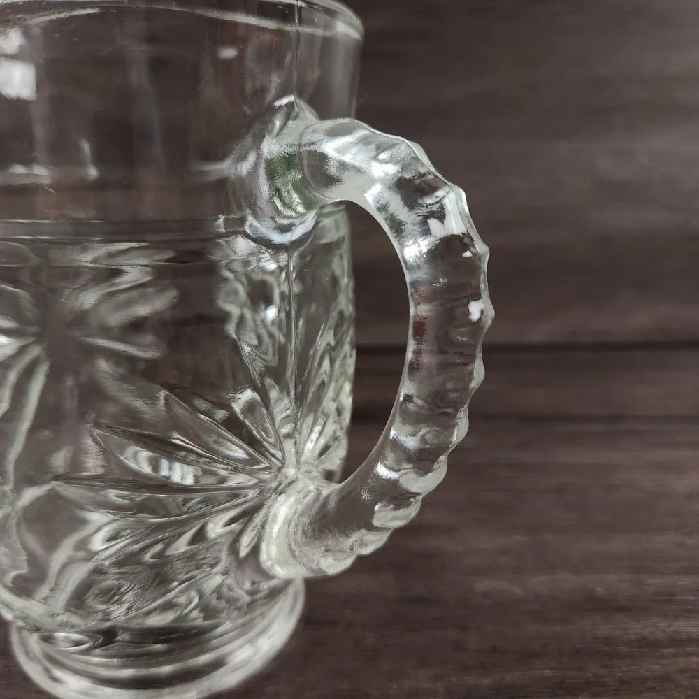 Vintage Anchor Hocking Pint Pitcher Starburst Star of David 5.5''